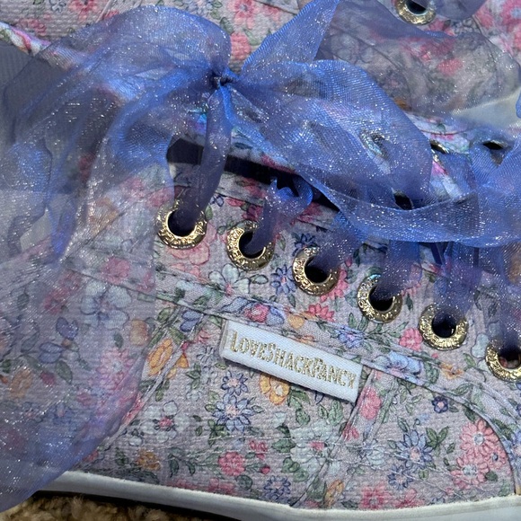 LoveShackFancy x Superga Floral Sneakers with Blue Ribbon - Picture 2 of 6